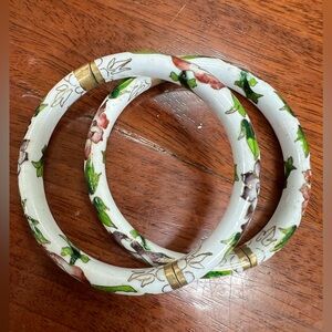 Vintage Cloisonné Hinged Bangles